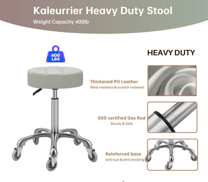 Kaleurrier Swivel Stool Chair Adjustable,Heavy Duty Hydraulic Rolling Metal Stools for Kitchen Hair Beauty Salon Barber Shop Spa Bar Office Massage Garage Dental Counter Height - 22-30"