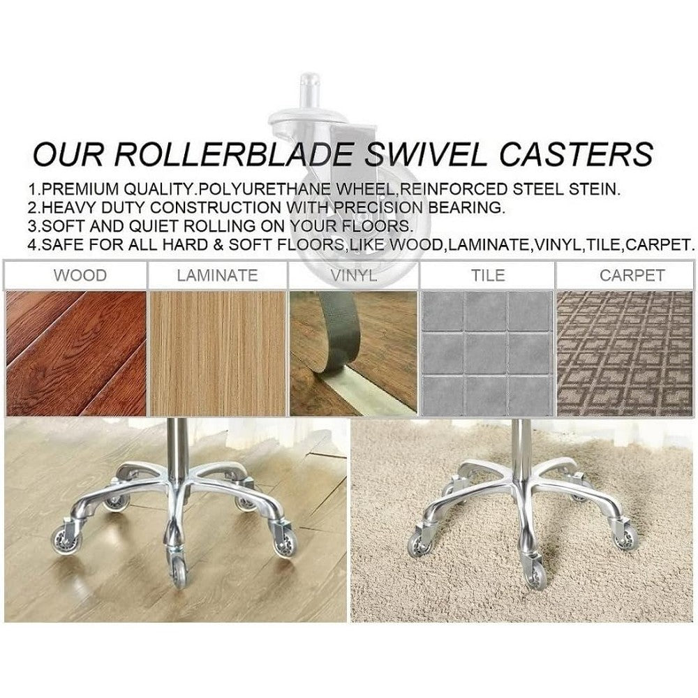 Kaleurrier Swivel Stool Chair Adjustable,Heavy Duty Hydraulic Rolling Metal Stools for Kitchen Hair Beauty Salon Barber Shop Spa Bar Office Massage Garage Dental Counter Height - 22-30"