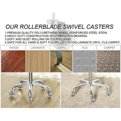 Kaleurrier Swivel Stool Chair Adjustable,Heavy Duty Hydraulic Rolling Metal Stools for Kitchen Hair Beauty Salon Barber Shop Spa Bar Office Massage Garage Dental Counter Height - 22-30"